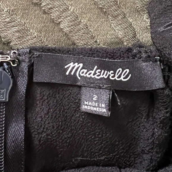 Madewell Smocked Button-Front Crop Jumpsuit size 2 color Black - Picture 9 of 11